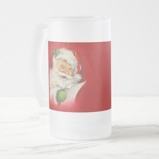  kerstman matglas bierpul (Voorkant links)