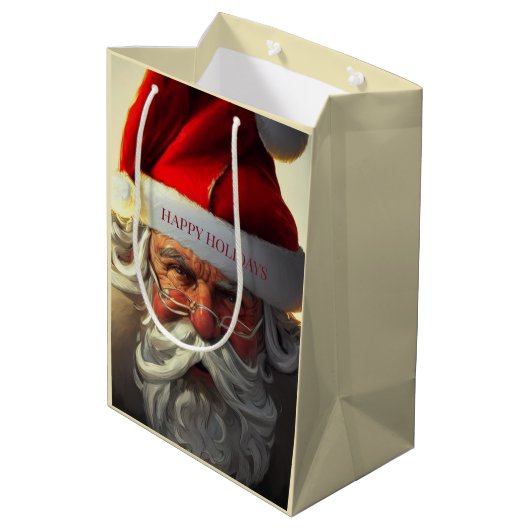 Kerstman Medium Cadeautas (Achterkant Gekanteld)