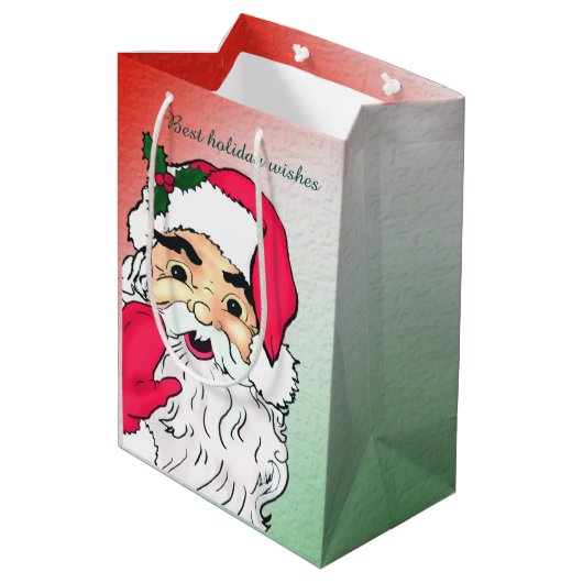  kerstman medium cadeauzakje (Achterkant Gekanteld)