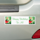 Kerstman, meisje bumpersticker (Op auto)