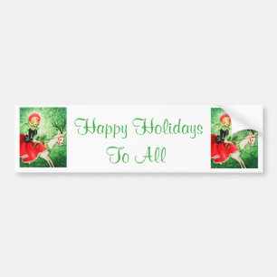 Kerstman, meisje bumpersticker