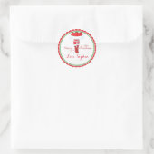 Kerstman meisje gunst goodie bag stickers (Tas)