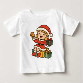 Kerstman meisje met koekjes en cadeaus