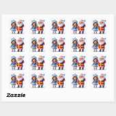 🎄 Kerstman Meisje Winter Kerstmis ❄️ Vierkante Sticker (Vel)