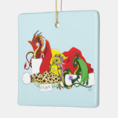 Kerstman Melk Koekjes Draken Keramisch Ornament (Links)