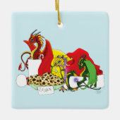 Kerstman Melk Koekjes Draken Keramisch Ornament (Voorkant)