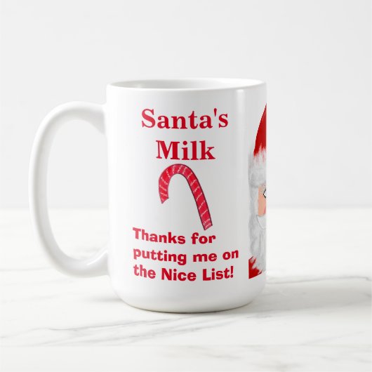 Kerstman Melk Nice List Aandenkenmok Koffiemok (Links)