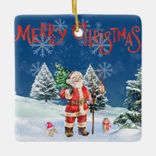 Kerstman Merry Kerst Ornament (Voorkant)