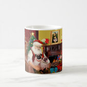 Kerstman met 2 Pugs (r+M) Koffiemok (Center)