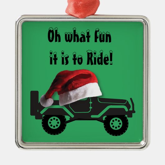 Kerstman met 4 wielen metalen ornament (Voorkant)