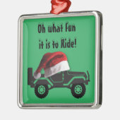 Kerstman met 4 wielen metalen ornament (Links)