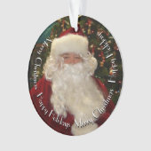 Kerstman met aanpasbare tekst ornament (voorkant)