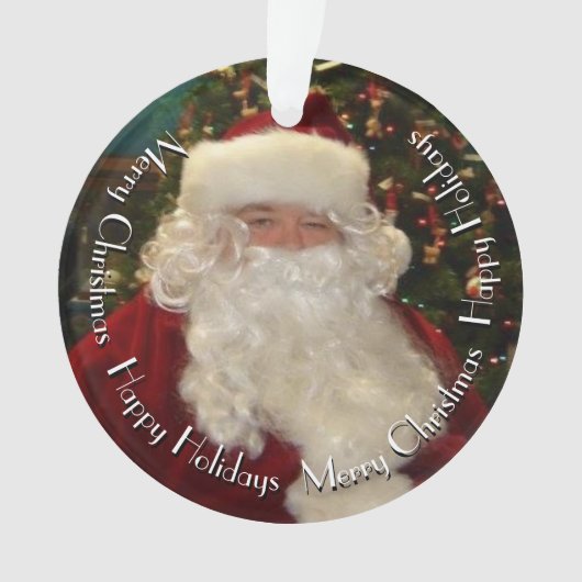 Kerstman met aanpasbare tekst ornament (voorkant)
