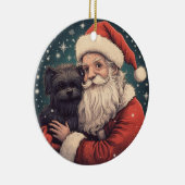  Kerstman met Affenpinscher Kerst Keramisch Ornament (Rechts)