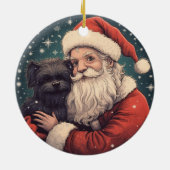  Kerstman met Affenpinscher Kerst Keramisch Ornament (Achterkant)