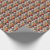 Kerstman met Afghaanse hond Cadeaupapier (Hoek)