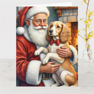 Kerstman met Afghaanse windhond Kaart