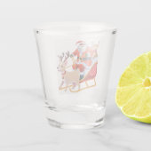 Kerstman met afro en vrienden shot glas (Achterkant)