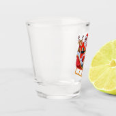 Kerstman met afro en vrienden shot glas (Links)