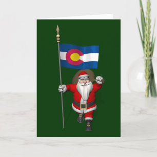 kerstman met aftreden van Colorado Feestdagen Kaart