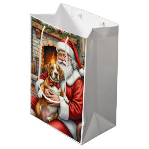 Kerstman met Amerikaanse Staffordshire Terrier Medium Cadeauzakje