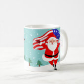 Kerstman met Amerikaanse vlag Koffiemok (Voorkant rechts)