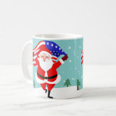 Kerstman met Amerikaanse vlag Koffiemok (Voorkant links)