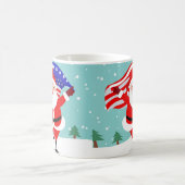Kerstman met Amerikaanse vlag Koffiemok (Center)