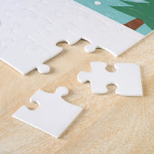 Kerstman met Amerikaanse vlag Legpuzzel (Zijkant)