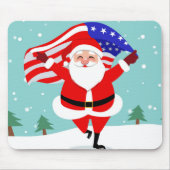 Kerstman met Amerikaanse vlag Muismat (Voorkant)