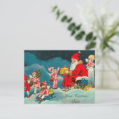  Kerstman met Angels Feestdagenkaart (Staand voorkant)