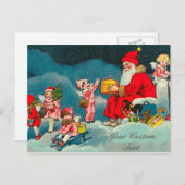  Kerstman met Angels Feestdagenkaart (Voorkant / Achterkant)