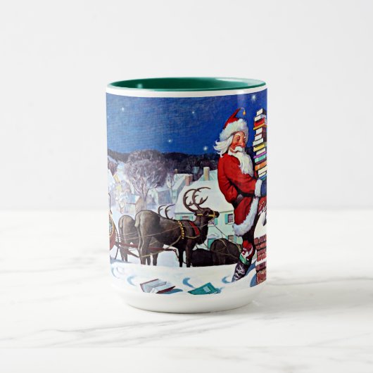 Kerstman met armslag van Boeken Mok (Midden)