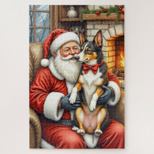 Kerstman met Australische Kelpie Kerstman  Legpuzzel