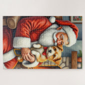 Kerstman met Australische Terriër Kerst  Legpuzzel (Horizontaal)