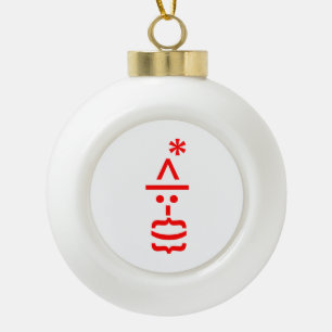 Kerstman met baard kerst emoticon keramische bal ornament