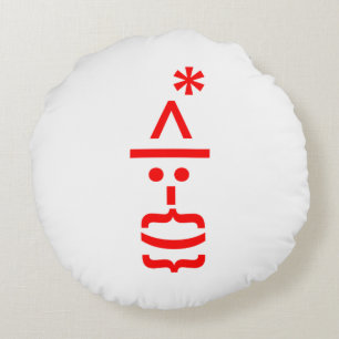 Kerstman met baard kerst emoticon rond kussen