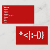 Kerstman met baard kerst emoticon visitekaartje (Voorkant / Achterkant)