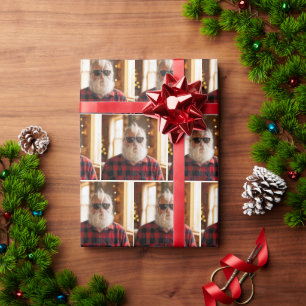 Kerstman Met Baard Onder Zonnebril Cadeaupapier