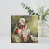 Kerstman met Baby Jezus Feestdagenkaart (Staand voorkant)