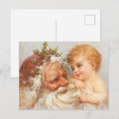 kerstman met Baby - Kerstmis Briefkaart (Voorkant / Achterkant)