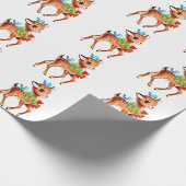 Kerstman met Baby met vogels op kop Cadeaupapier (Hoek)