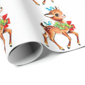 Kerstman met Baby met vogels op kop Cadeaupapier (Rol Hoek)