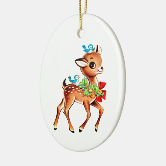 Kerstman met Baby met vogels op kop Keramisch Ornament (Links)