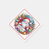 Kerstman met baby servet (Hoek)
