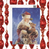  Kerstman met Beer Deer en Wolf Briefkaart