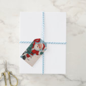 Kerstman met bel cadeaukaart cadeaulabel (Met Touw)