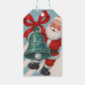 Kerstman met bel cadeaukaart cadeaulabel (Achterkant)