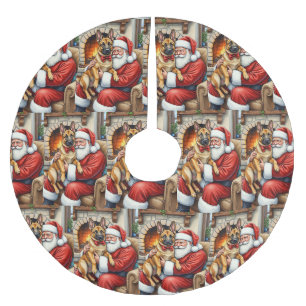 Kerstman met Belgische Mechelse herder Kerst Kunst Kerstboom Rok