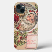 Kerstman met Bell en Holly Case-Mate iPhone Case (Achterkant)